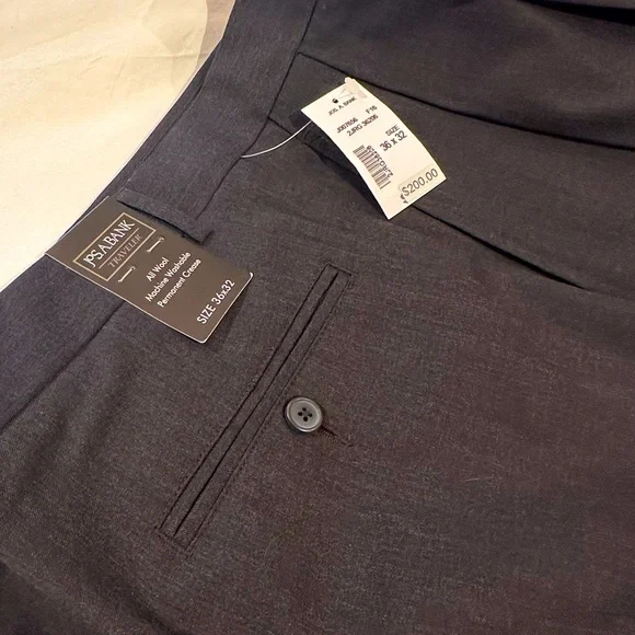 Jos a bank traveler pants 100% wool 36 x32 - Picture 5 of 9